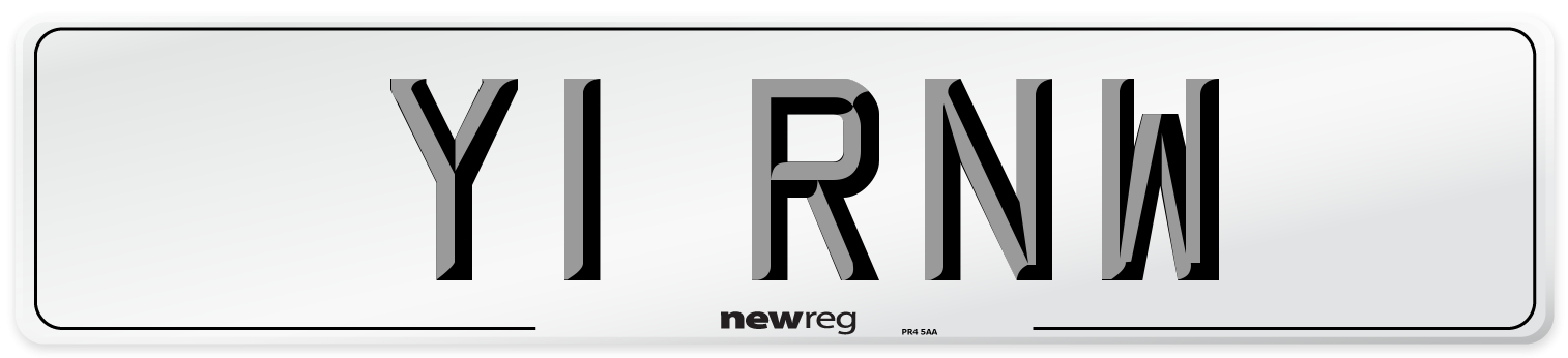 Y1 RNW Number Plate from New Reg